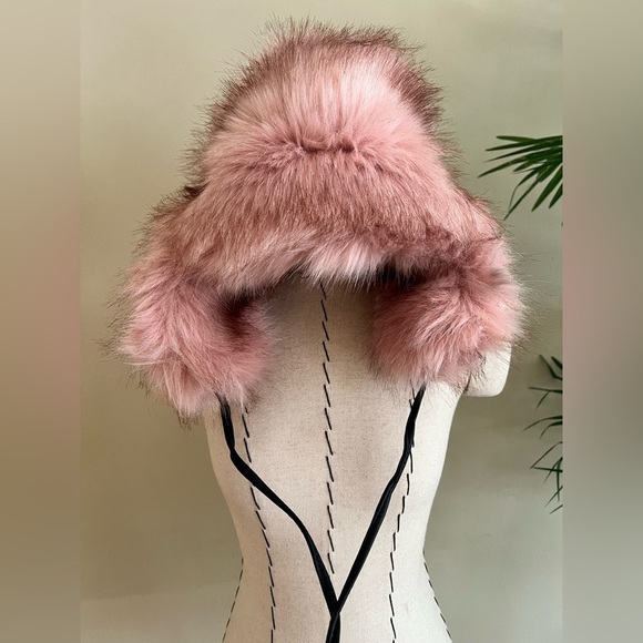 Eugenia Kim Owen Blush Pink Faux Fur Trapper Hat w/ Leather Straps | NWOT main image 7